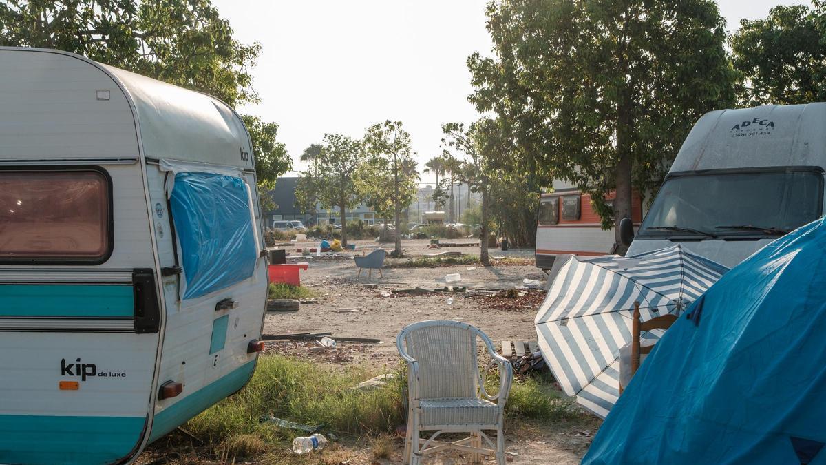 Desalojo del asentamiento de caravanas de es Gorg.