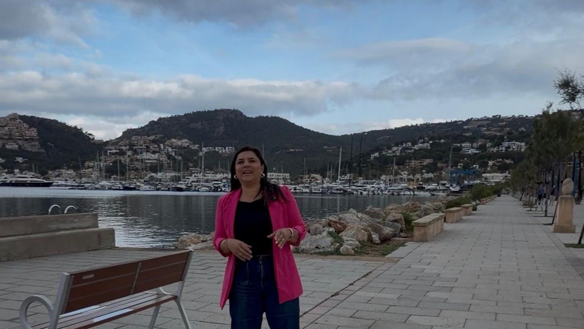 La regidora Sandra Milena en la zona donde se acondicionará el mercado semanal del Port d’Andratx.