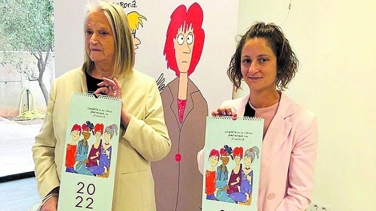 Diana Raznovich y la edil de de Igualdad de Alcalà, Melina Fradejas.