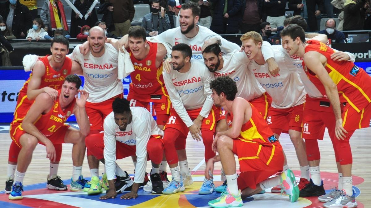 La selección española masculina de baloncesto, en el duelo que disputó en Jaén correspondiente a la anterior ventana de clasificación para el Mundial 2023.