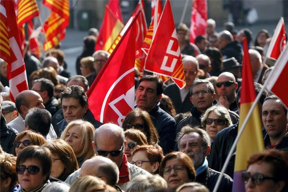 Protesta en Zaragoza contra la caída de los salarios