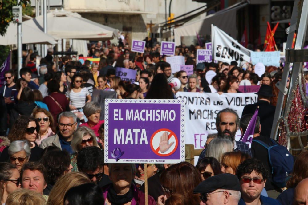 Manifestación contra la violencia de género en Málaga