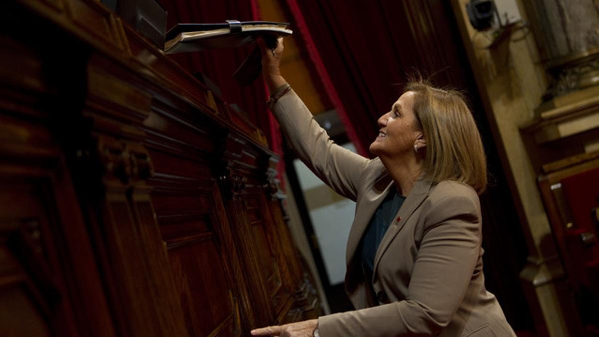 Núria de Gispert, en el Parlament.