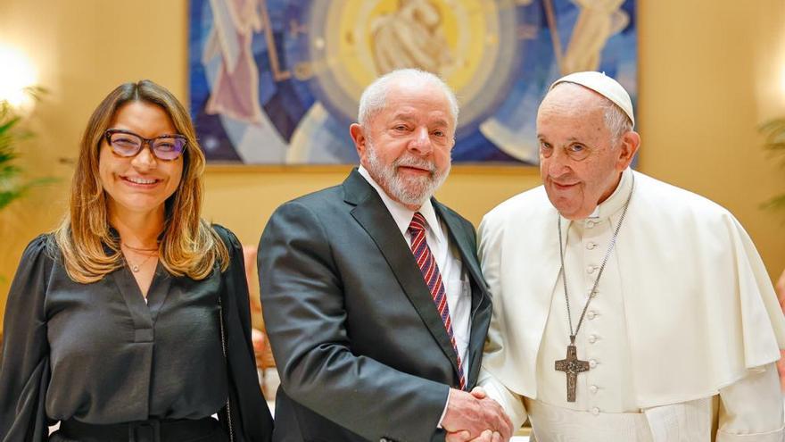 Lula da Silva en el Vaticano con el papa Francisco.