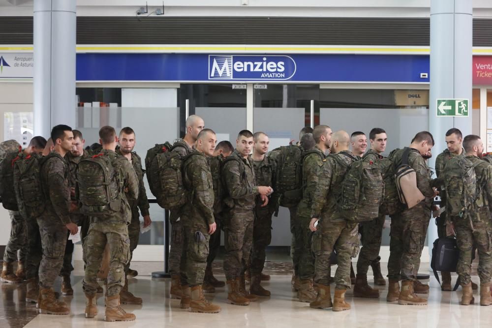 Salida de militares asturianos para Polonia