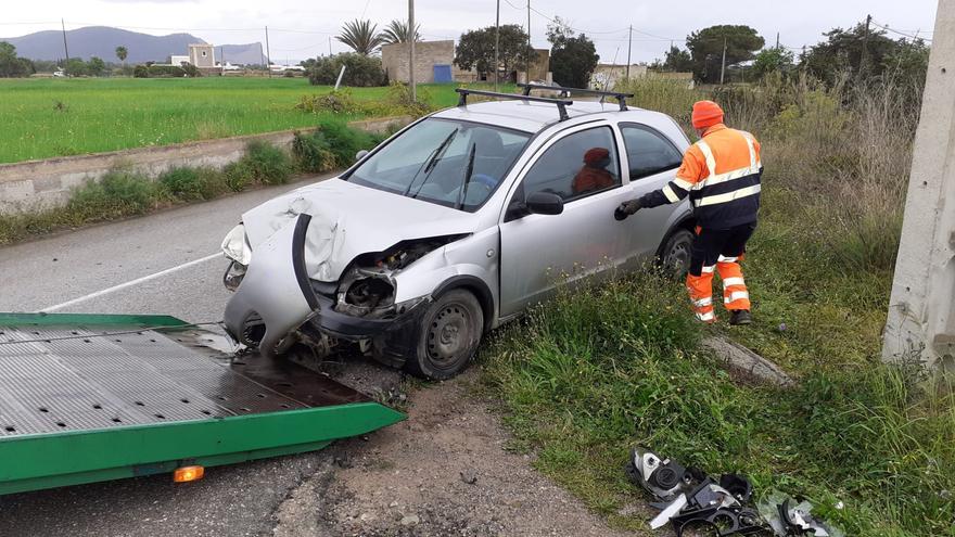 Día de accidentes en Ibiza a causa de la lluvia