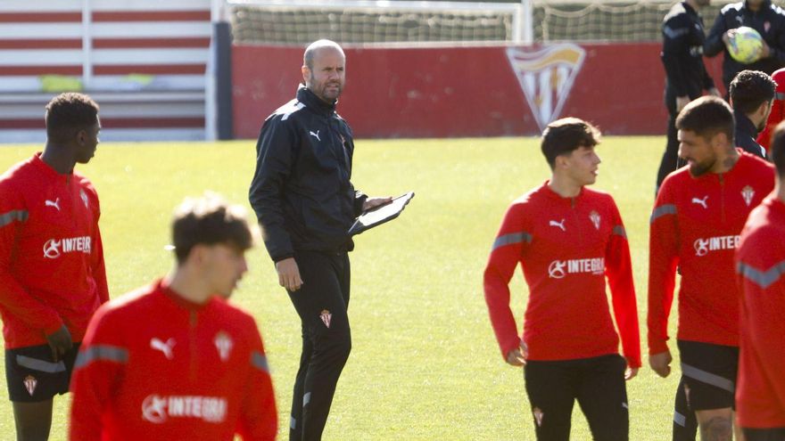 Miguel Ángel Ramírez, durante un entrenamiento en Mareo. | Marcos León