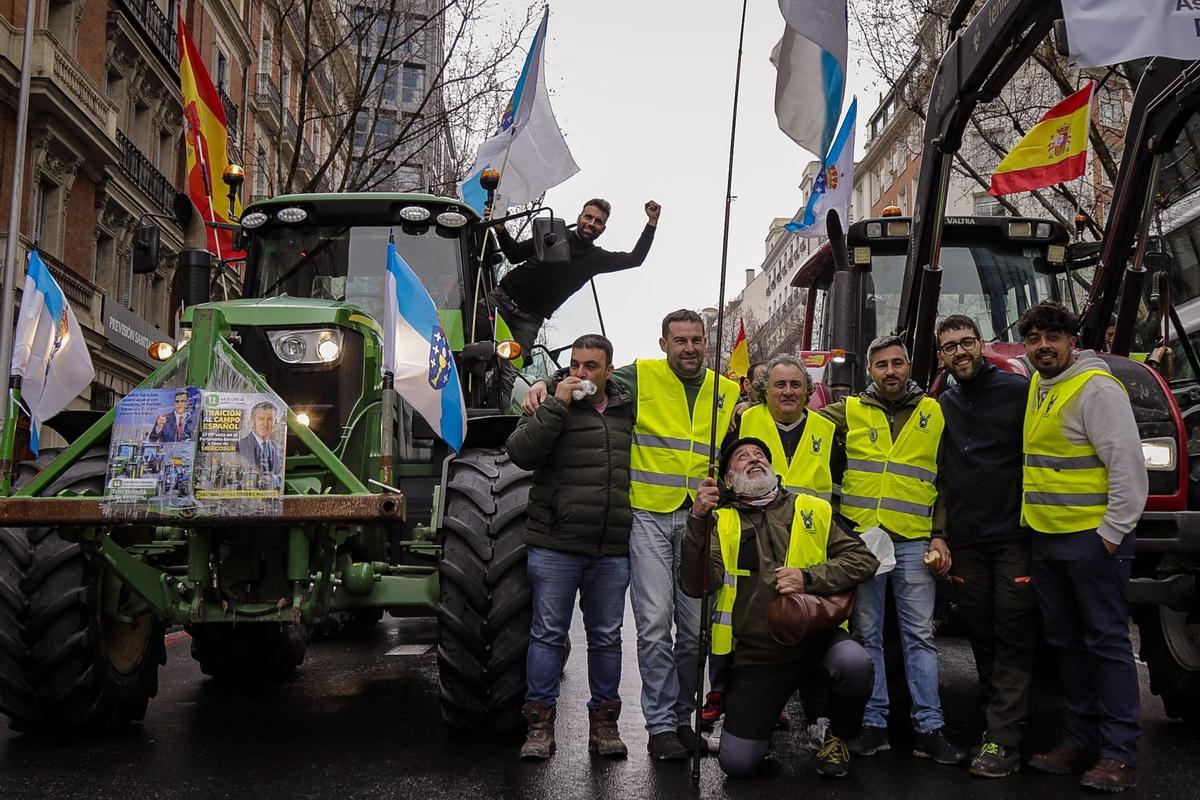 Protestas de los agricultores y ganaderos gallegos en Madrid
