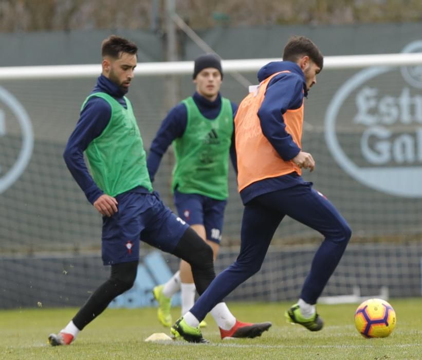 El Celta prepara en A Madroa el partido contra el Valladolid