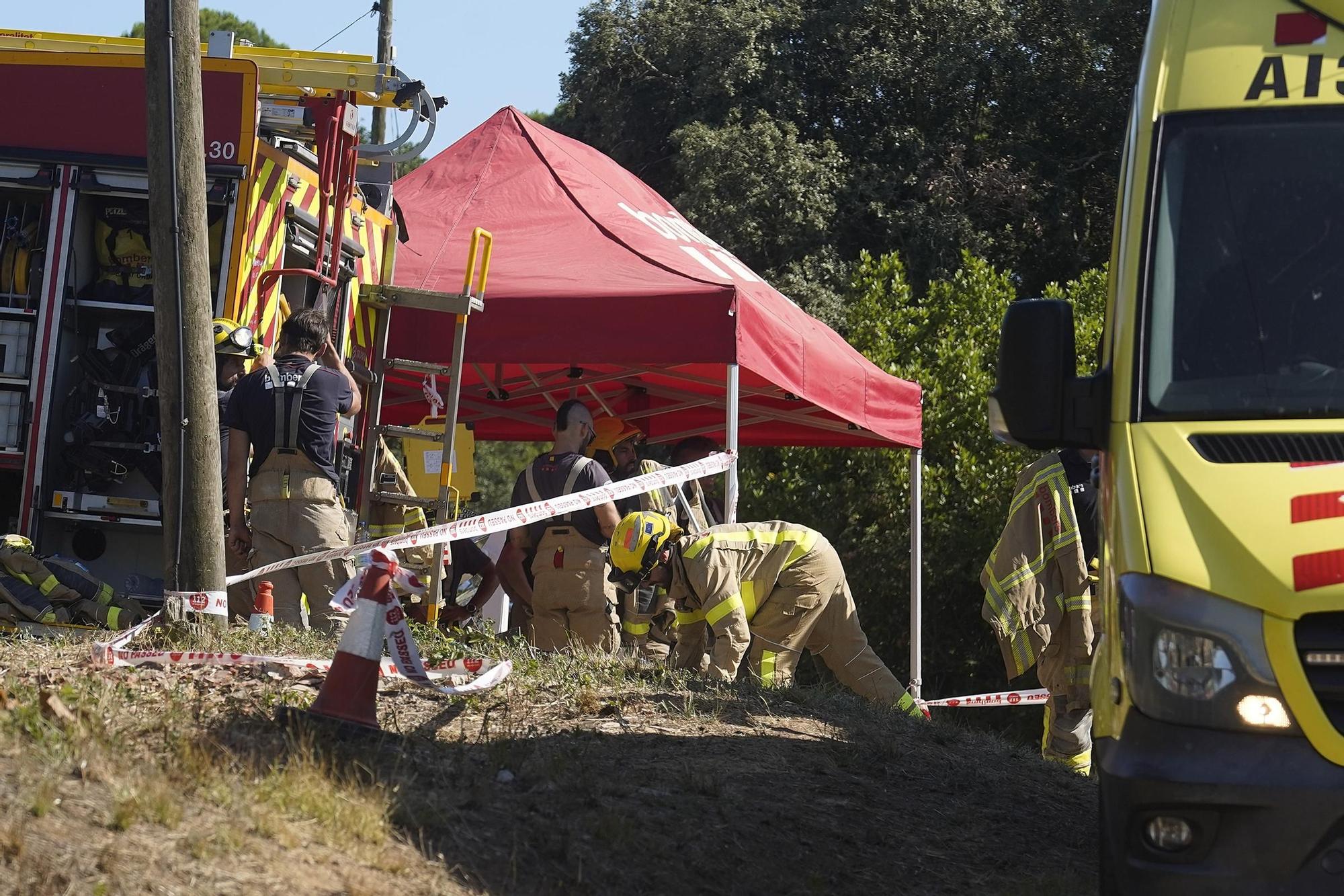 The moment of the worker's rescue in Caldes de Malavella