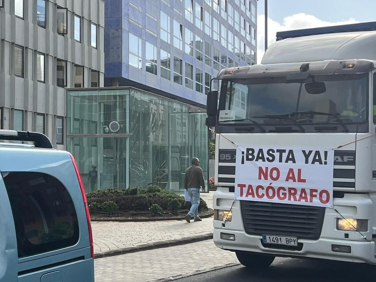 Caravana de transportistas en La Palmas de Gran Canaria