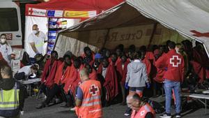 Inmigrantes rescatados en las costas canarias.