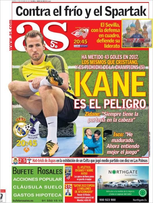 Portadas deportivas del martes 17 de octubre