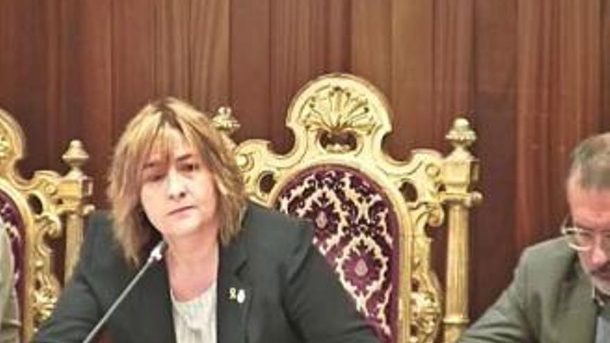 L&#039;alcaldessa de Figueres durant la sessió plenària d&#039;ahir, a Figueres.