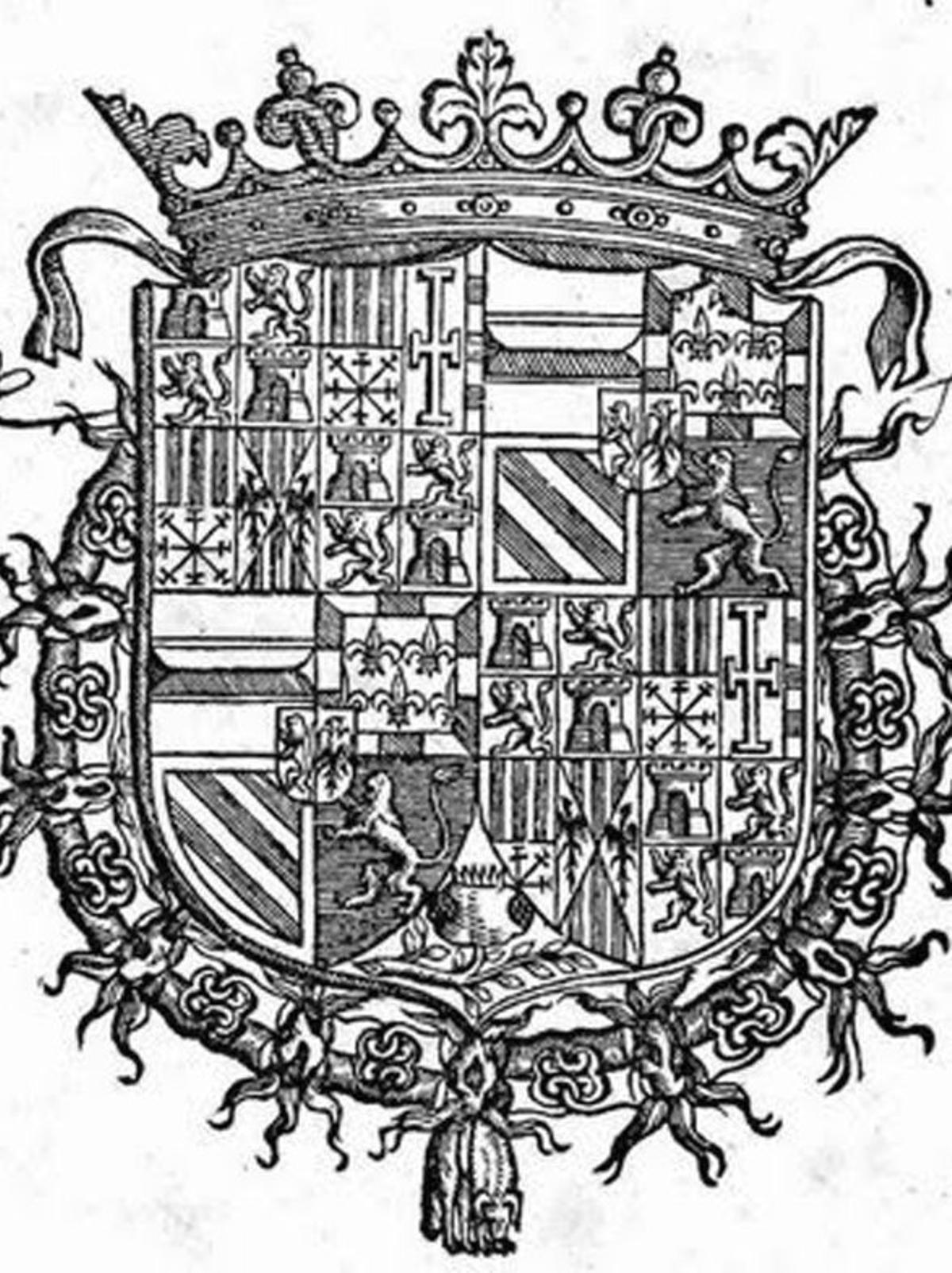 A la izqda, Armería Real de la primera época. A su lado, Armas Reales de Felipe II (1586-1589). | L.O.