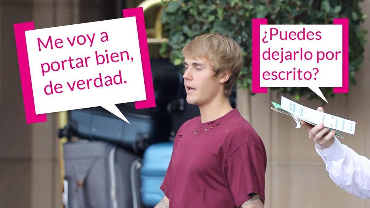 Justin Bieber prometiendo portarse bien