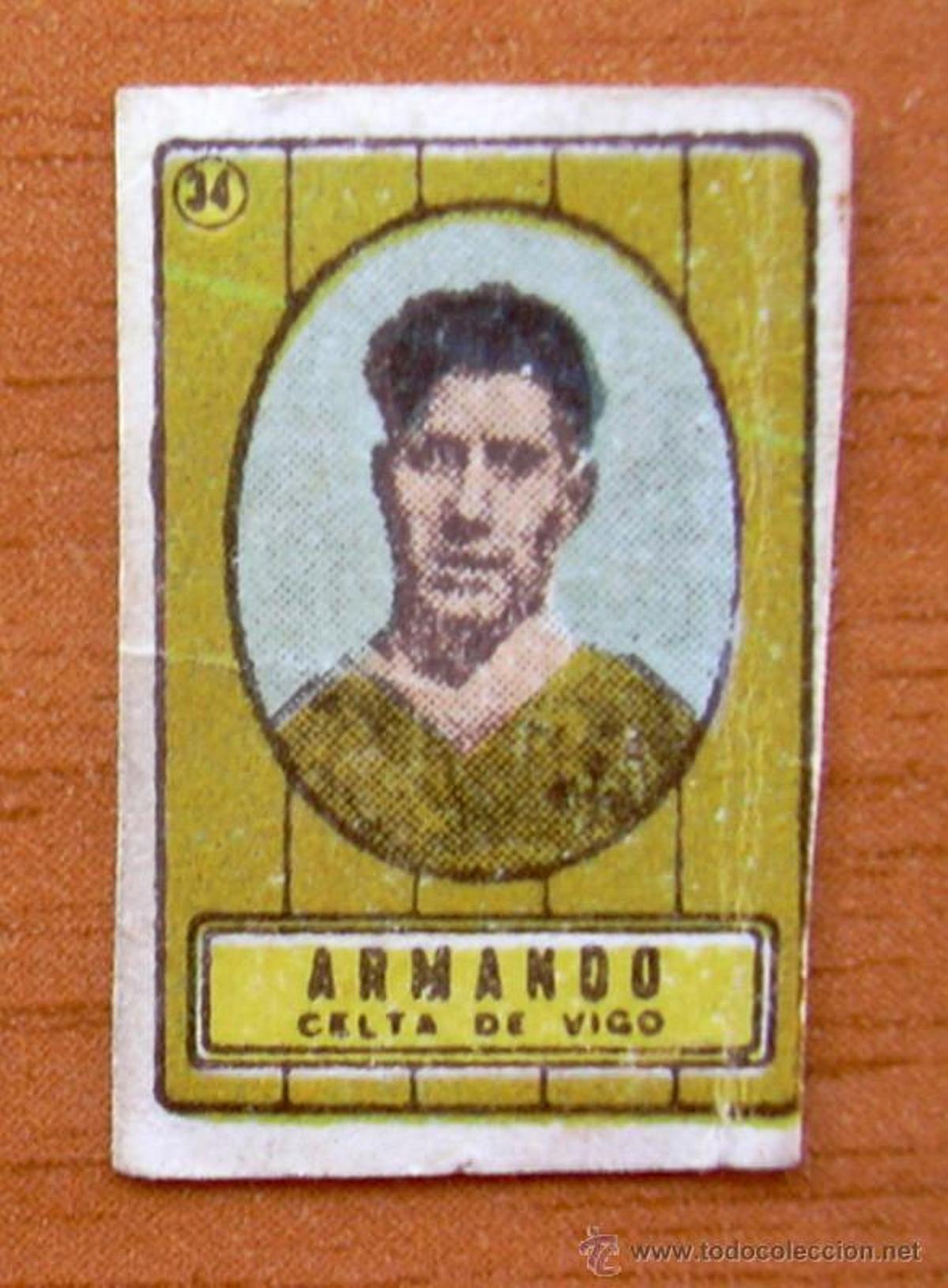 Cromo de Armando, jugador del Celta y la selección española, de 1935.