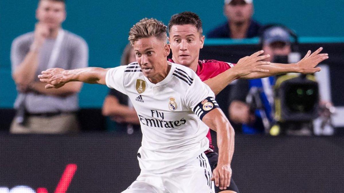 Marcos Llorente, jugando con el Real Madrid