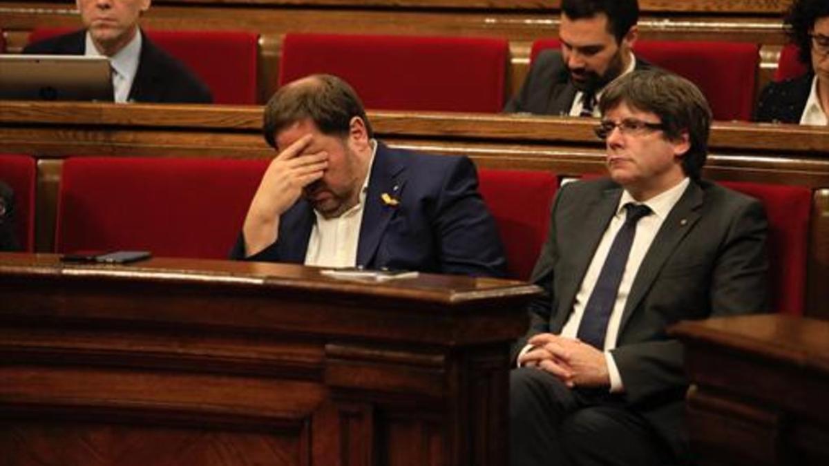 Junqueras y Puigdemont, el 26 de octubre.