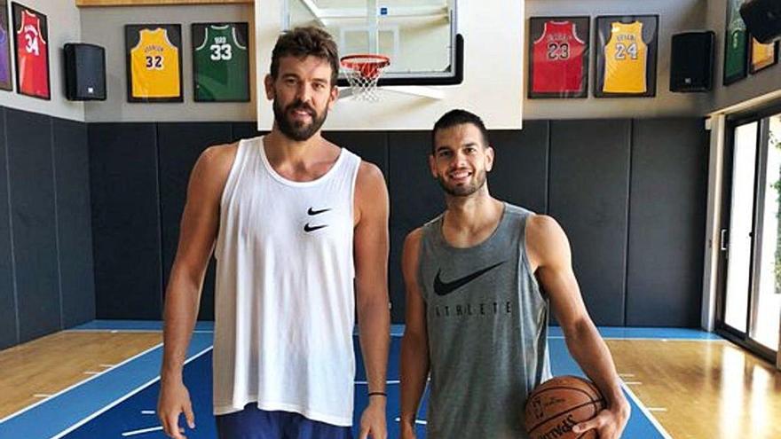 Marc Gasol i Àlex Llorca, en un entrenament privat fa unes setmanes.