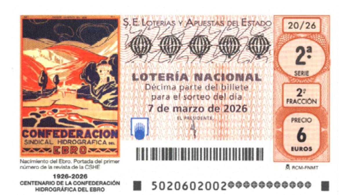 Boleto de la Lotería Nacional del 7 de marzo de 2026