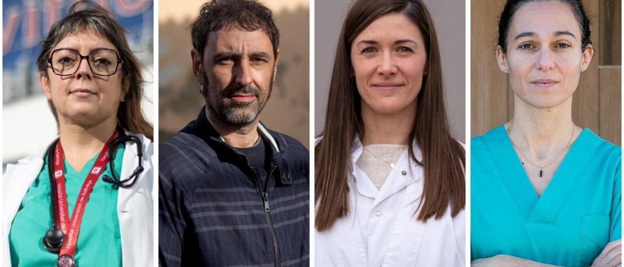 De izquierda a derecha, la anestesista Irene Bermell, el psiquiatra José Manuel López, la enfermera Núria Guirado y la médica de familia Patricia Diez-Cascón.