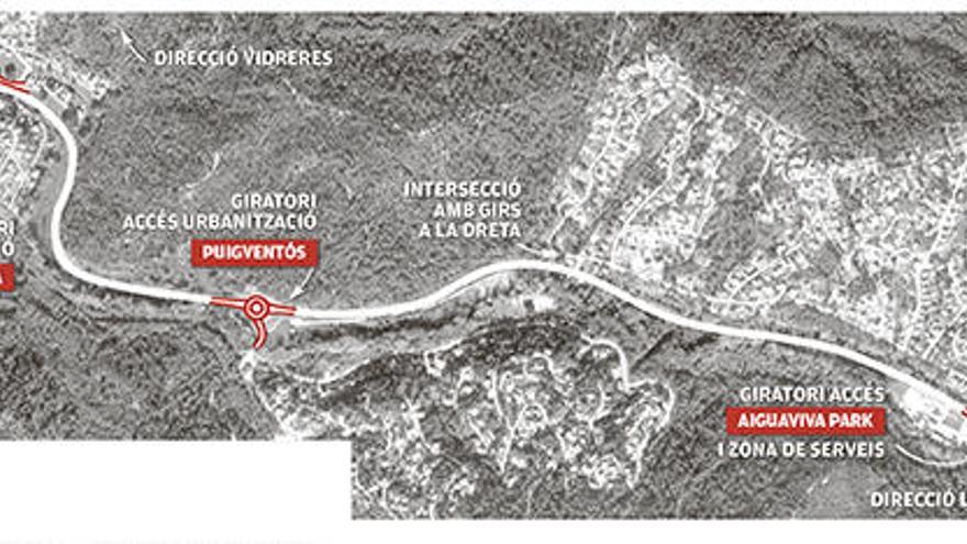 C-63 Prosposta de la generalitat El departament de Territori opta per construir tres rotondes a les entrades de les urbanitzacions