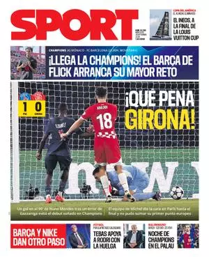 Descarga aquí la portada SPORT de hoy, jueves 19 de septiembre de 2024