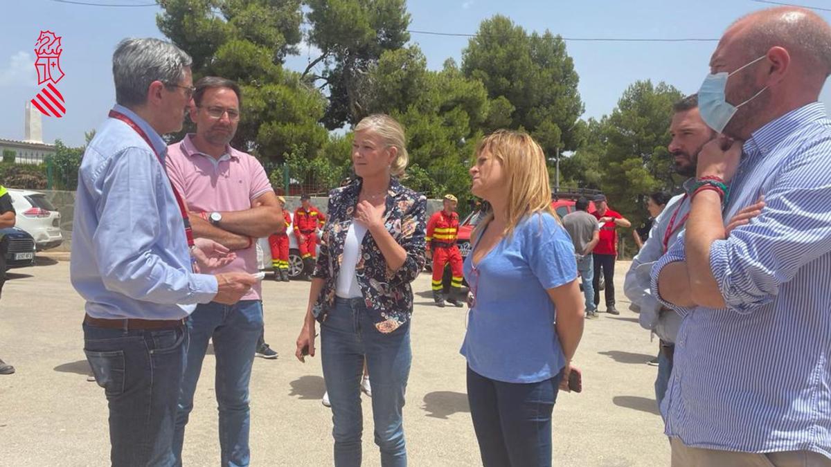 Gabriela Bravo en el puesto de mando avanzado en Casas de Moya