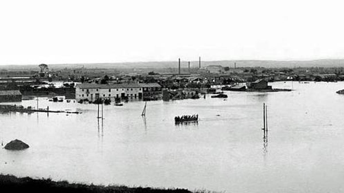 Aspecto de la gran inundación de 1923 que se conmemora en las fiestas de La Jota.