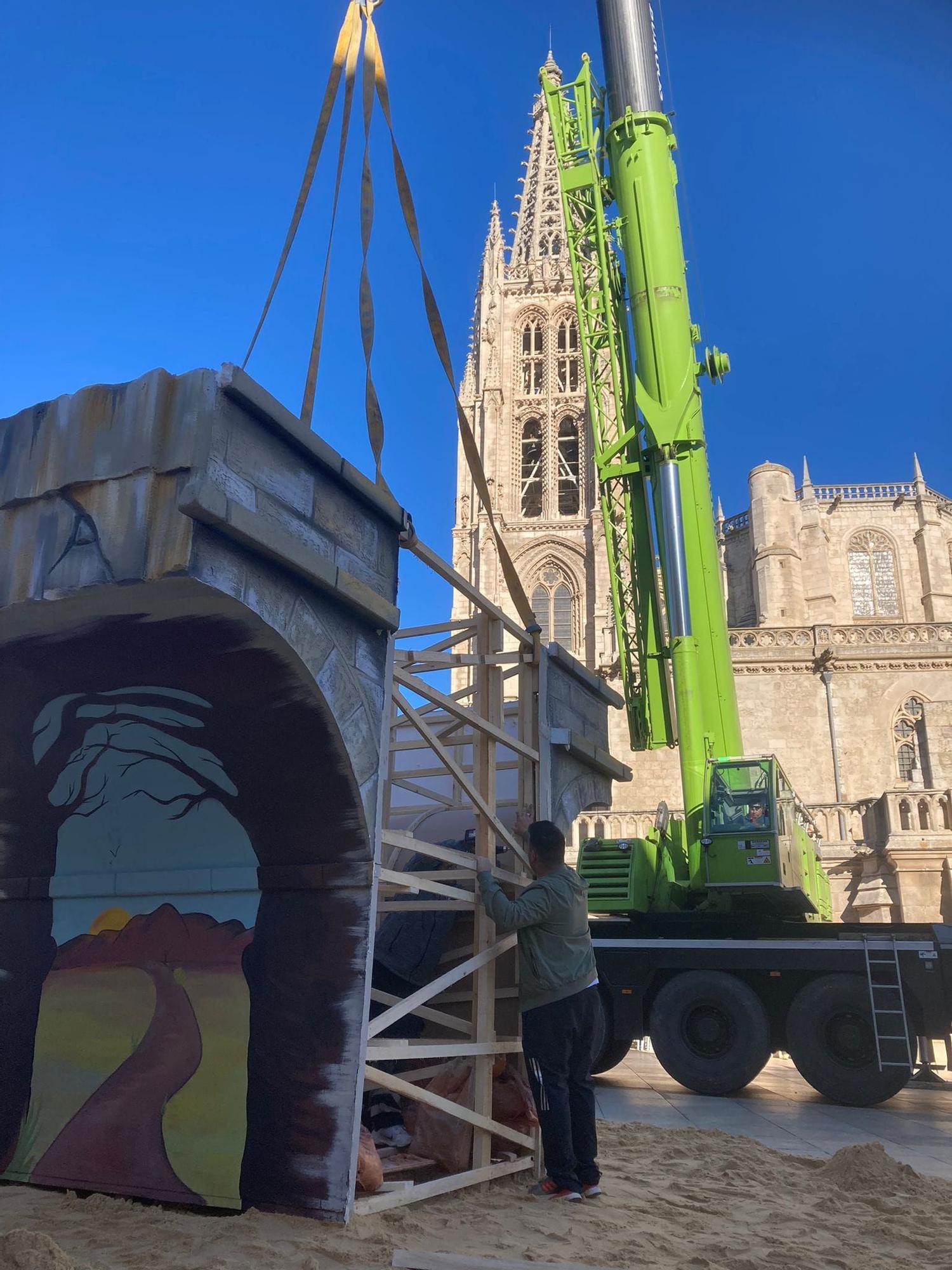 Una "plantà" a los pies de la Catedral de Burgos