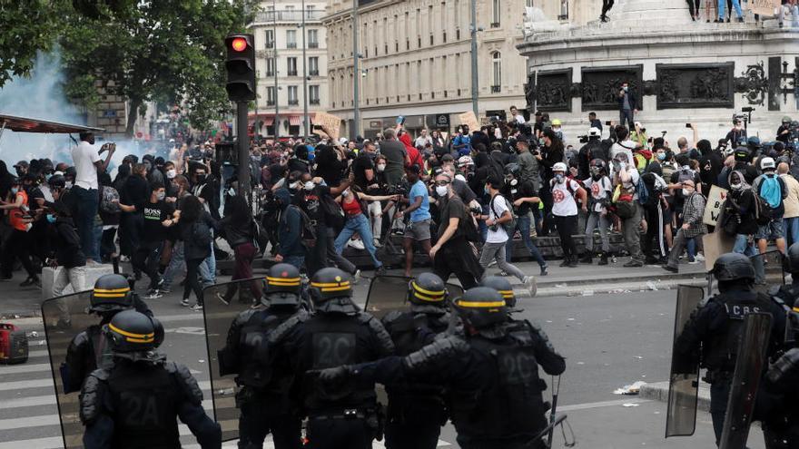 Un momento de las protestas en París.