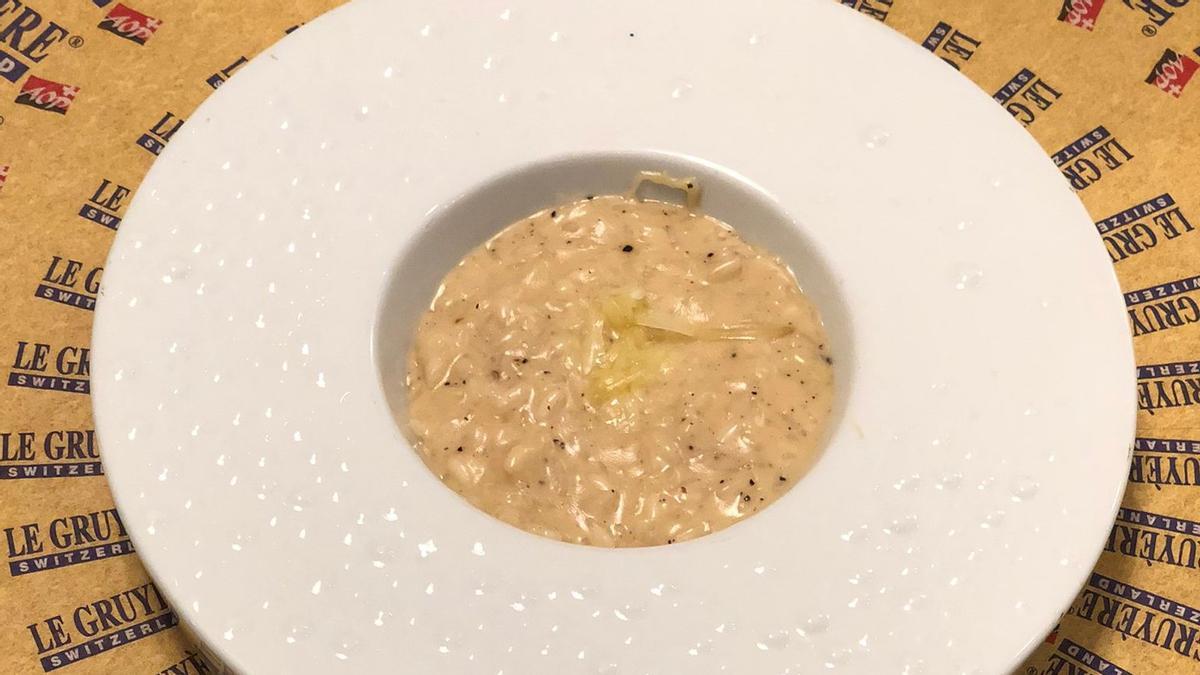 El 'risotto' con Le Gruyère AOP del restaurante Nectari.