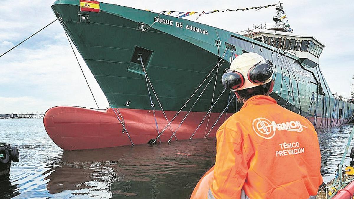 Botadura en el astillero Armón Vigo de la patrullera de vigilancia de altura de la Guardia Civil “ Duque de Ahumada ”.