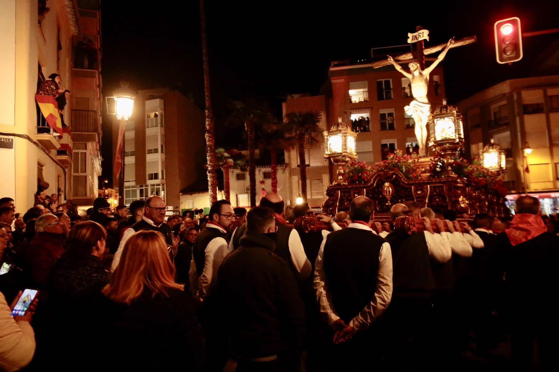 Imágenes del encuentro de las tres imágenes de la Archicofradía del Cristo de la Sangre de Lorca