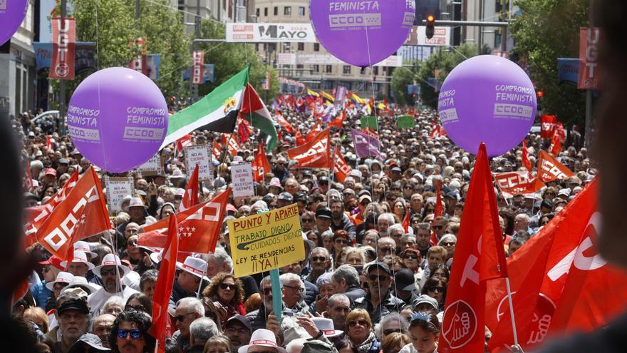 Día del trabajador | La manifestación del Primero de Mayo en Madrid, en imágenes