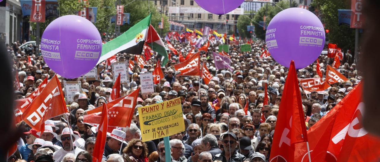 Día del trabajador | La manifestación del Primero de Mayo en Madrid, en imágenes