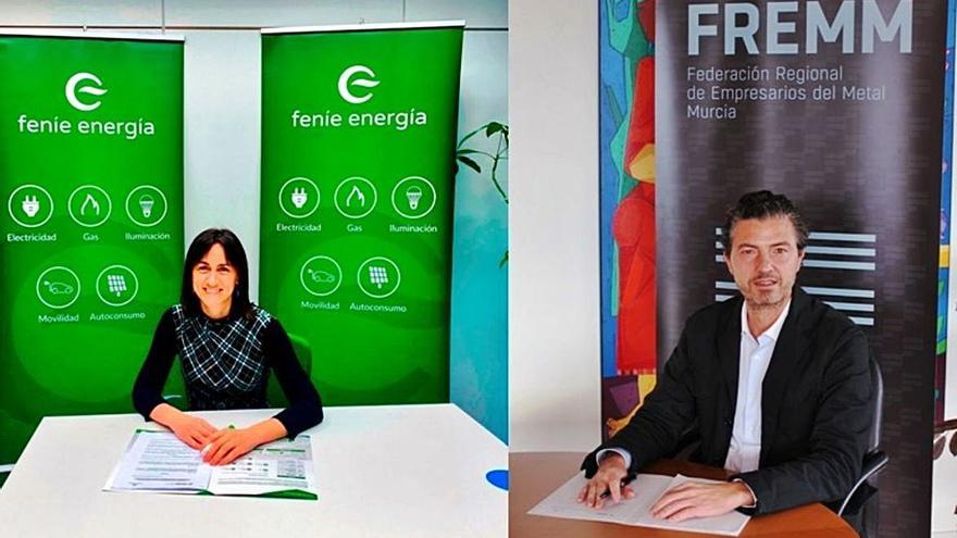 Paula Román, directora general de Feníe Energía, y Alfonso Hernández, presidente de FREMM.