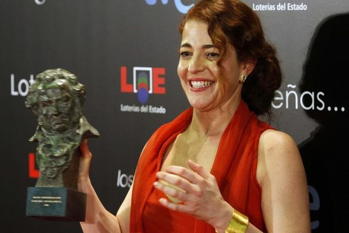 Nora Navas, amb el seu ’goya’ com a millor actriu principal pel seu treball a ’Pa negre’.