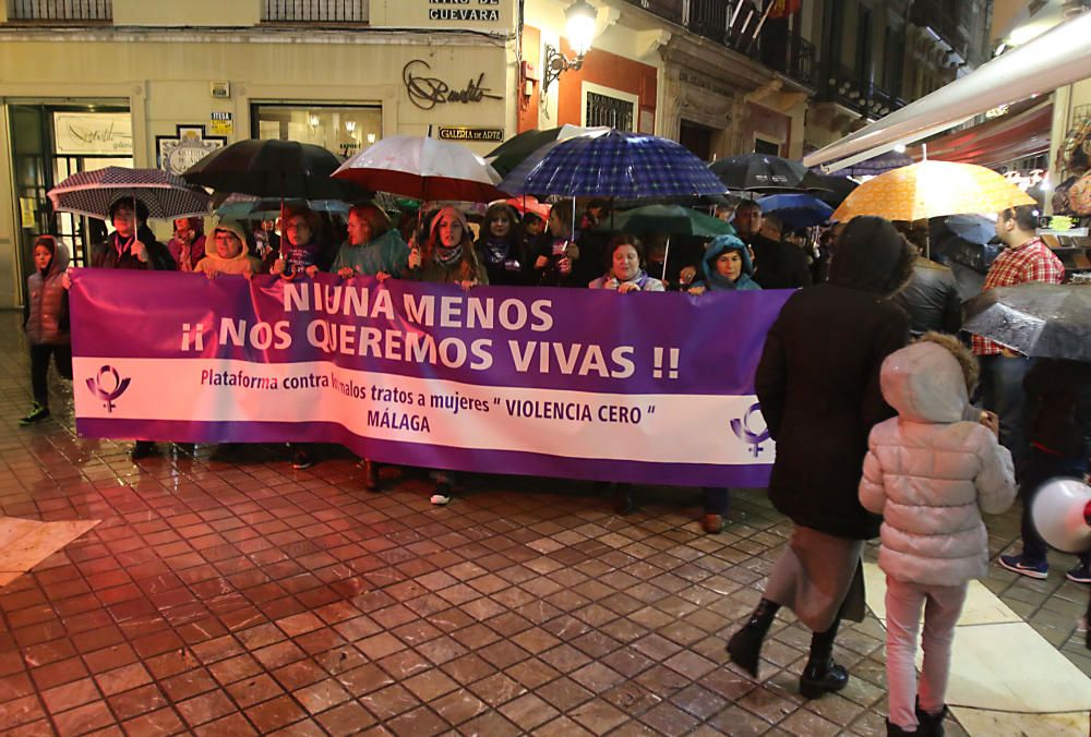 Manifestación en contra de la violencia de género en Málaga