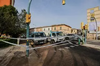 Cortan el tráfico desde la rotonda de Can Blau a la calle Manacor por la avería de una tubería