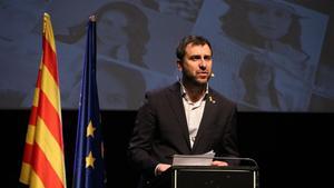 Toni Comín, durante la presentación del Consell de la República en Bruselas, el pasado sábado.