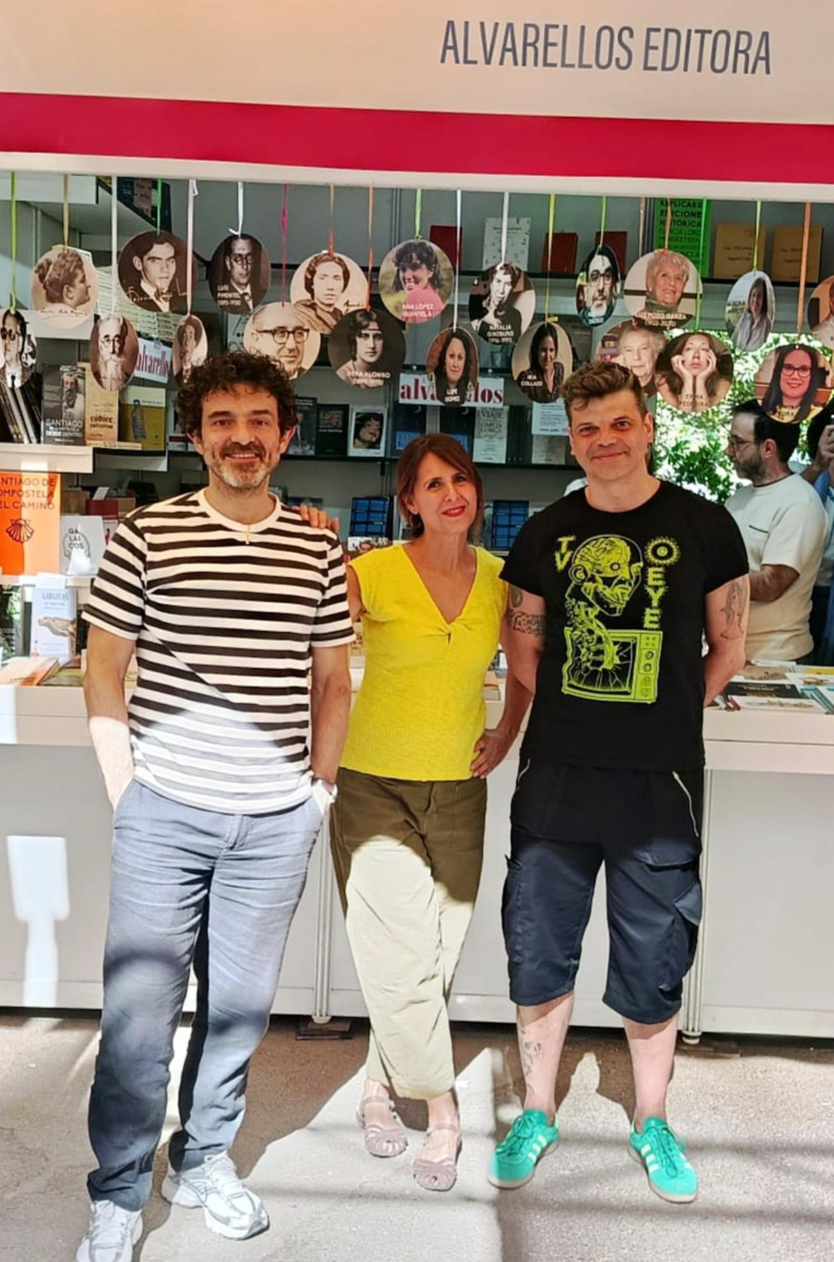 Pola esquerda,Quique Alvarellos, Marta Pérez e José Flores