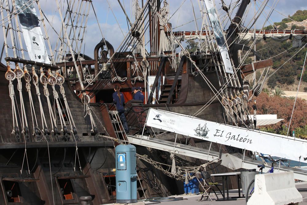 El galeón Andalucía, en el puerto de Málaga