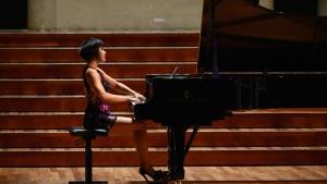 La pianista china Yuja Wang en el Palau, anoche.