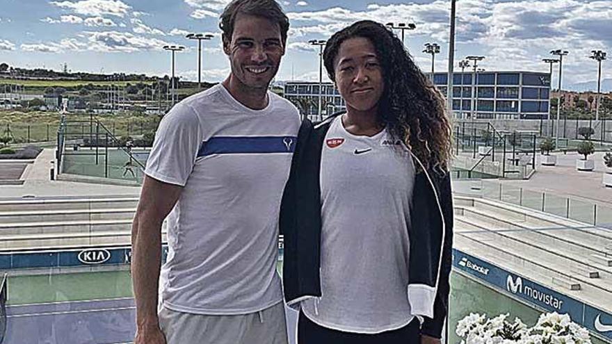 Rafa Nadal, con la tenista Naomi Osaka en Mallorca