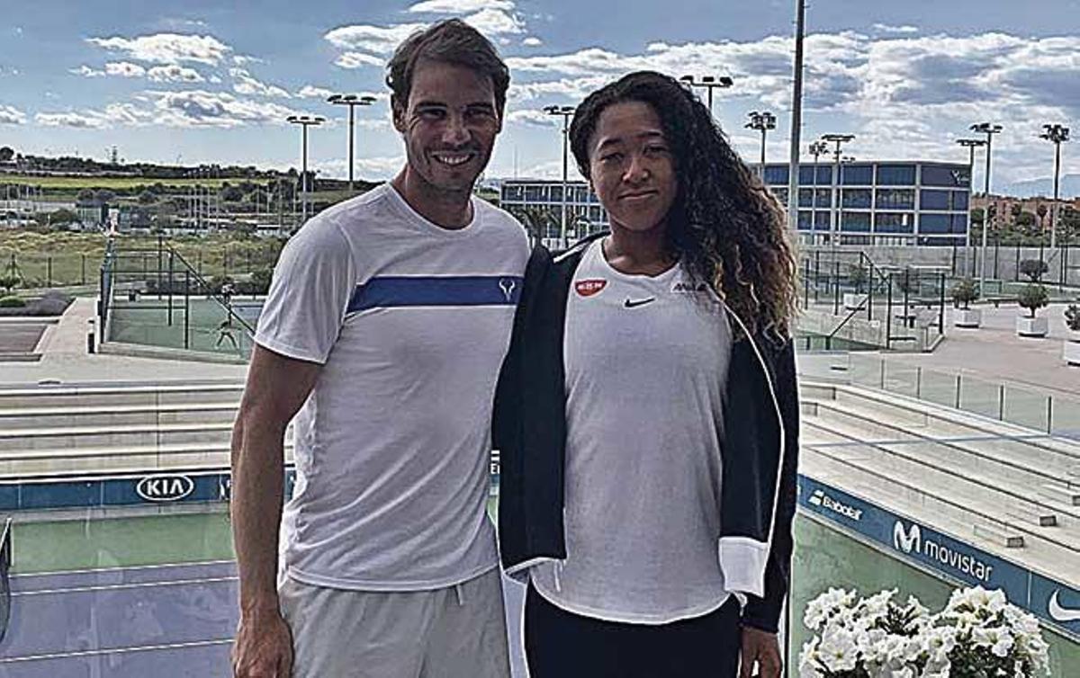 Rafa Nadal, con la tenista Naomi Osaka en Mallorca