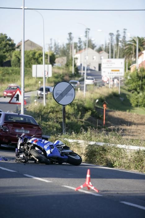 Accidente en la N-640 en Portela