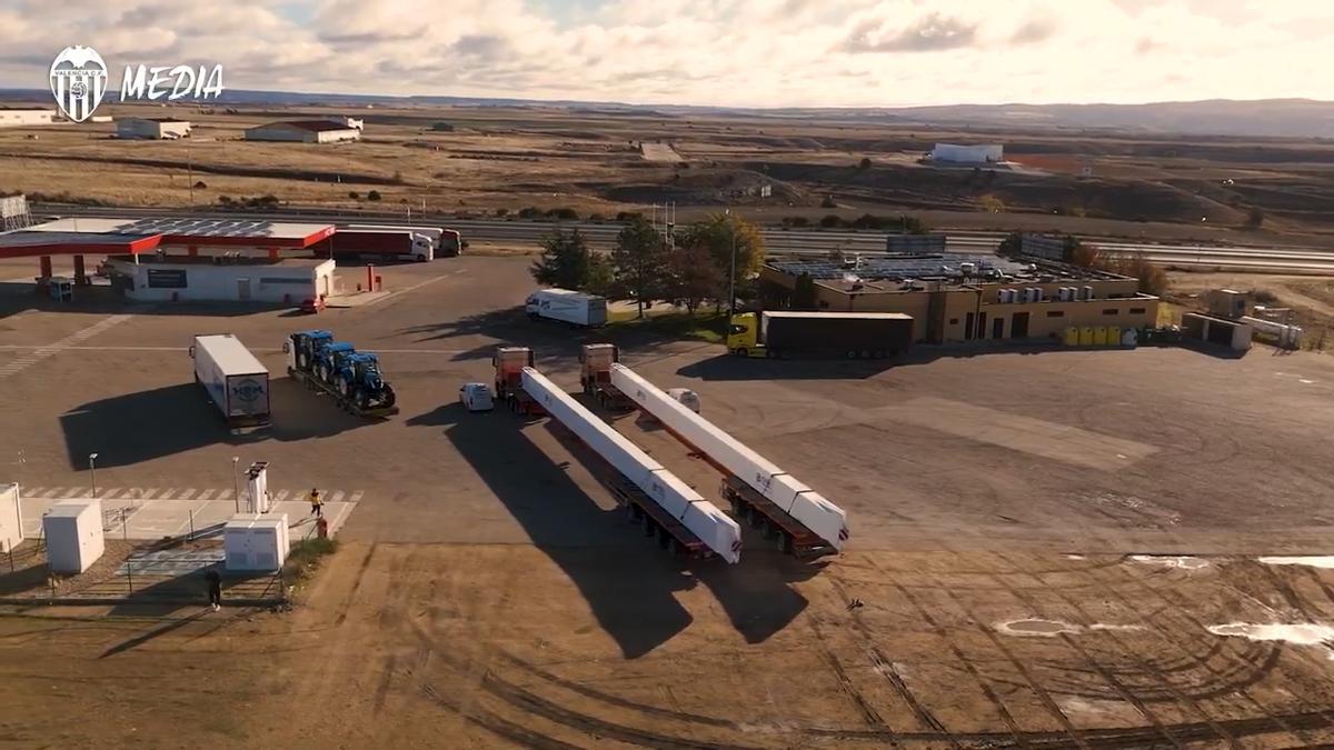 Así está siendo la fabricación de los pilares y elementos estructurales de la cubierta del Nou Mestalla