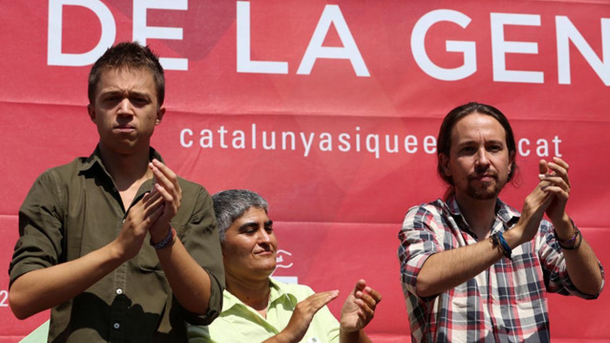 Pablo Iglesias e Íñigo Errejón, en el Carmel, el pasado 13 de septiembre.